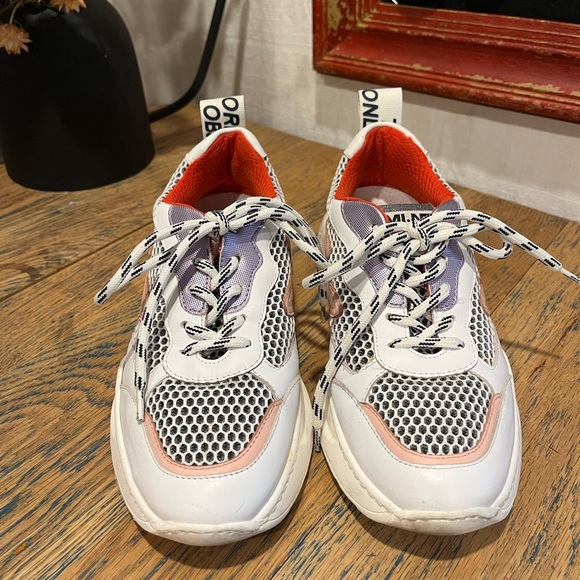 🩷 MÉLINE – White & Pink Chunky Sneakers – Size 37 - Picture 6 of 11